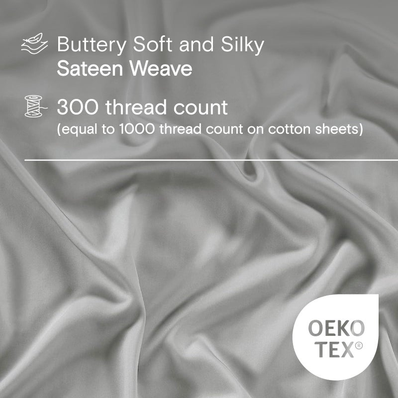 Sijo AiryWeight Tencel Sheet Set, 100% Lyocell Derived from Eucalyptus, Buttery Soft, Architectural Digest Best Cooling Sheets Winner - 3pc - 2 Pillowcases 1 Fitted (Dove, Queen) - Image 3